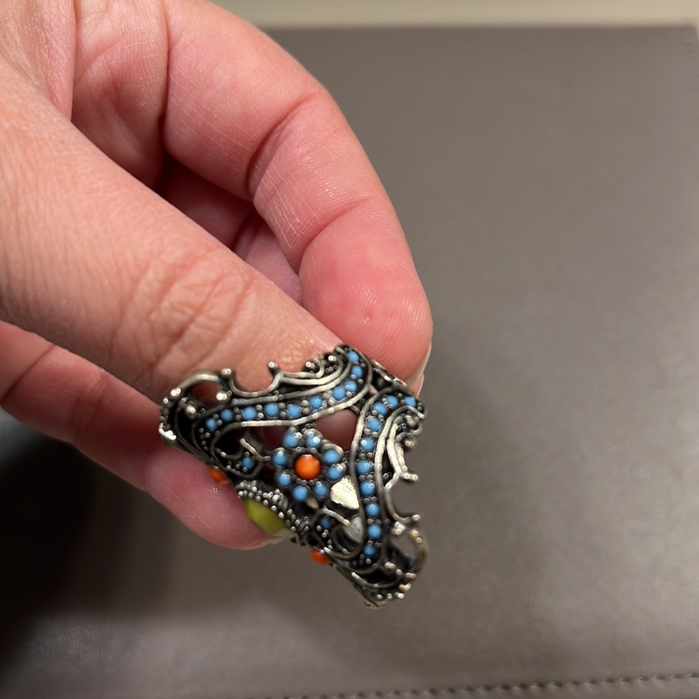 Large Beaded Statement Ring - image 5